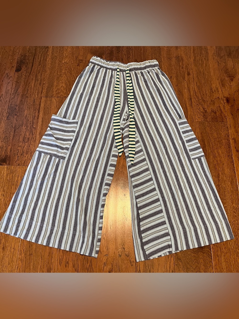 Free People Striped Wide Leg Pants